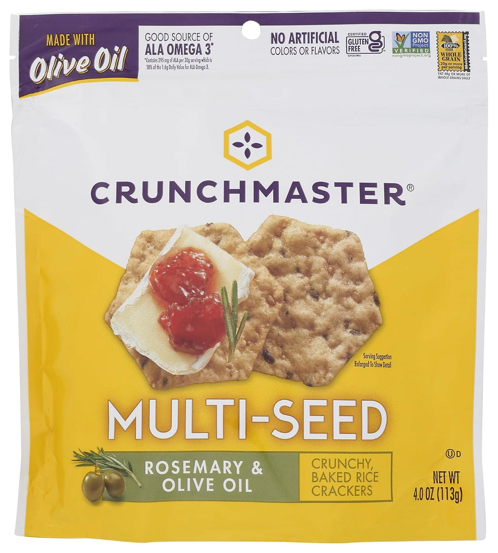 Multi Seed Rosemary Olive Oil Gluten Free Crackers, 4 Ounce X903