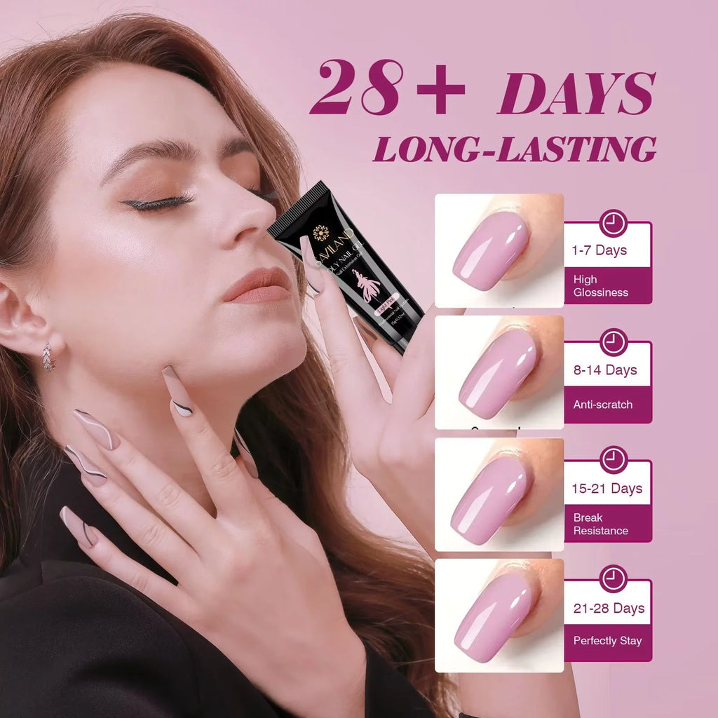 6 Colors Poly Extension Gel Nail Kit with Nail Lamp N139
