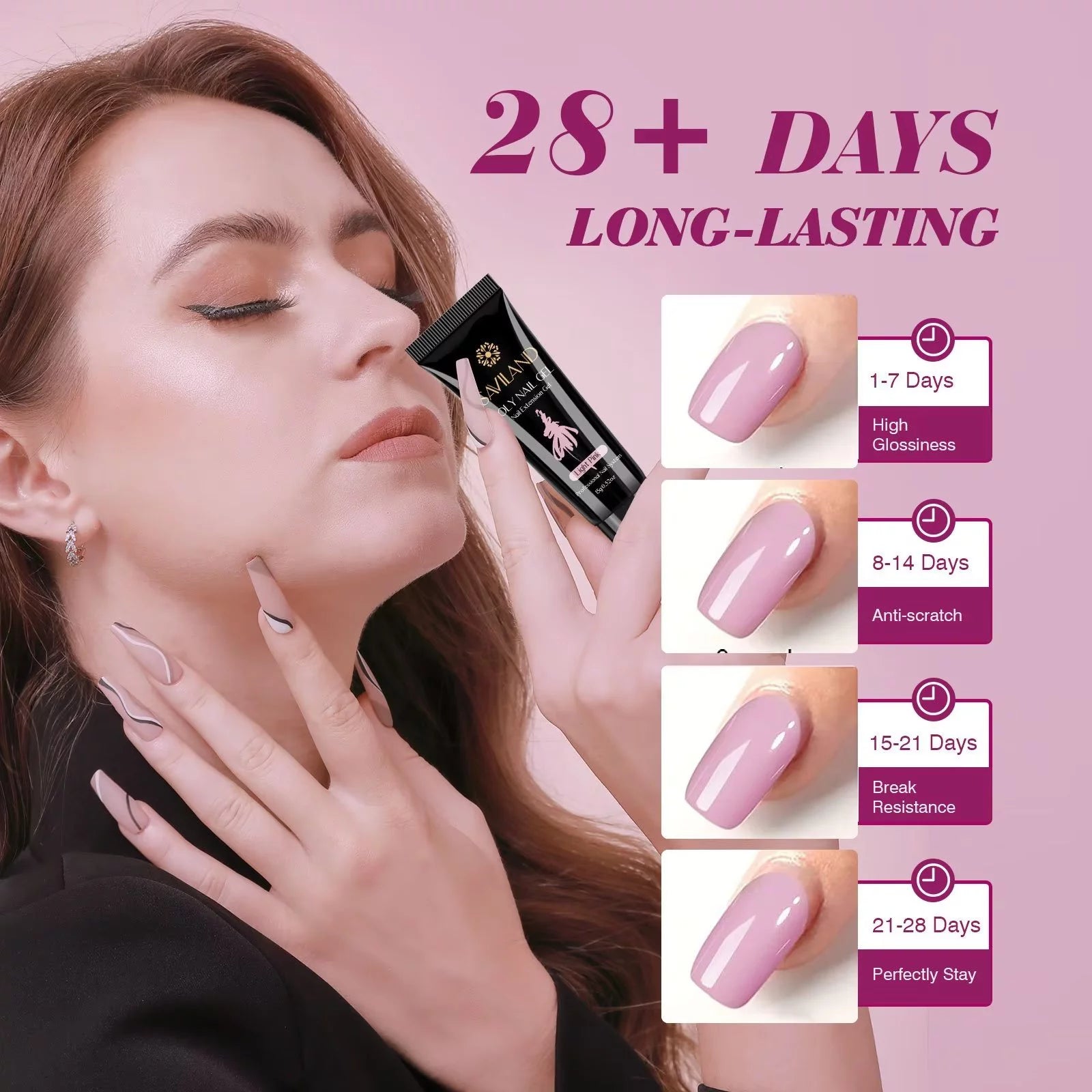 6 Colors Poly Extension Gel Nail Kit with Nail Lamp N139
