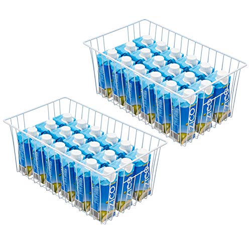 White Wire Freezer Organizer Baskets, Set of 6 H6834