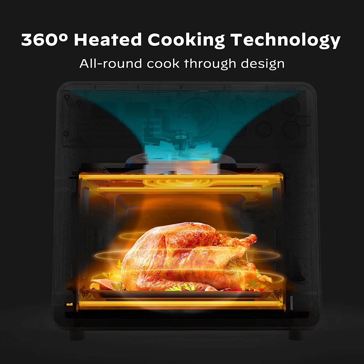 16 Quart 21-in-1 Air Fryer Toaster Oven Combo, 1600W, Black S379