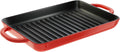Red Enamel Cast Iron Grill Pan D244