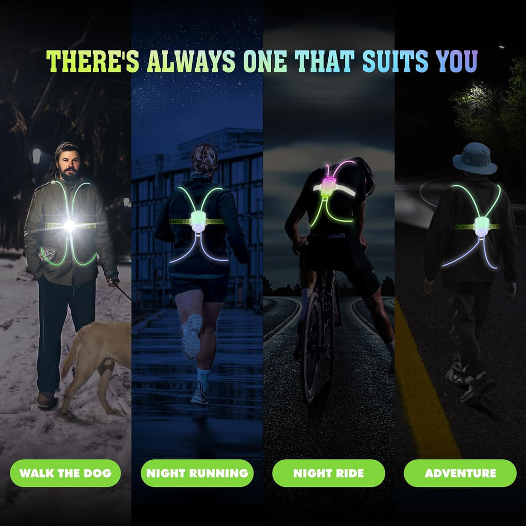 7 Lights Colors Rechargeable LED Reflective Vest G633