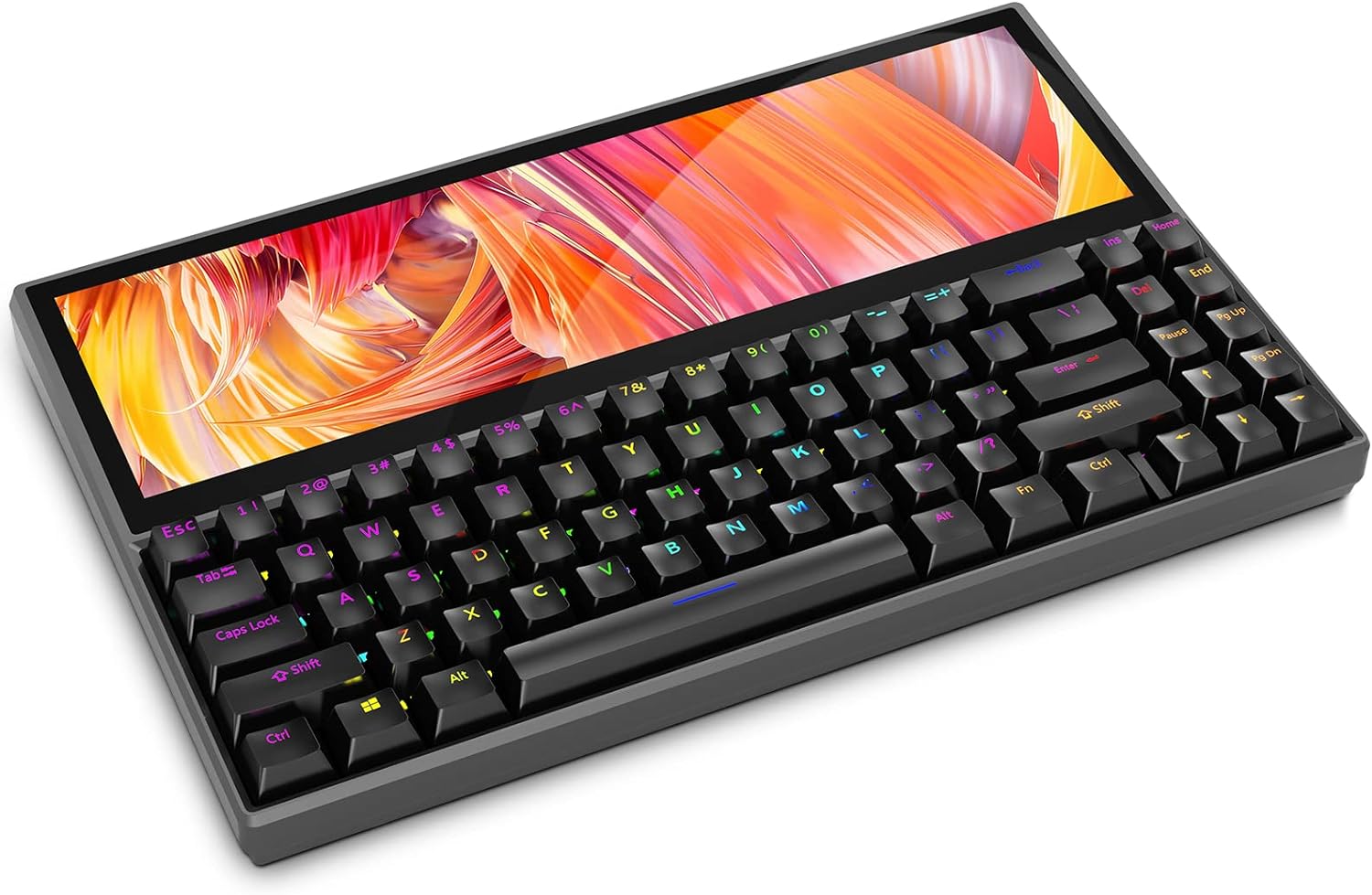 Mechanical Keyboard with Touchscreen, 71 Keys RGB LED Backlit, Black B818214