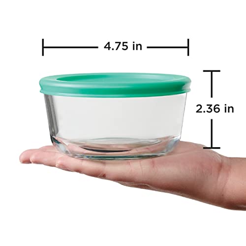 2 Cup Glass Storage Containers with Lids, Set of 4 G7444