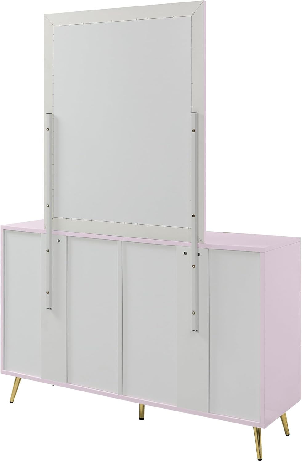 6-Drawer Pink Wood Metal Dresser C784