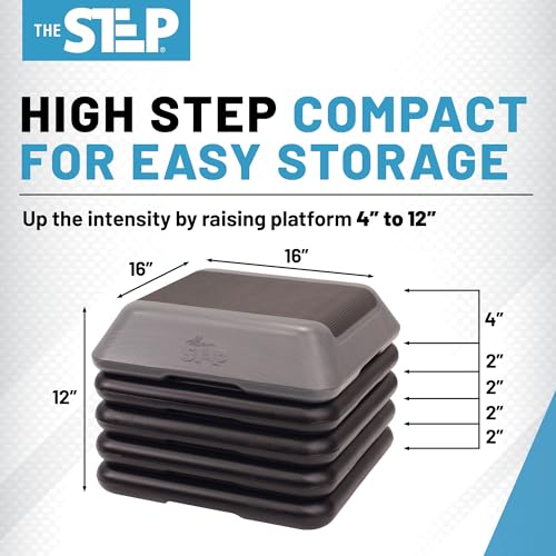 Adjustable High Step Aerobic Platform with 4 Risers S6601