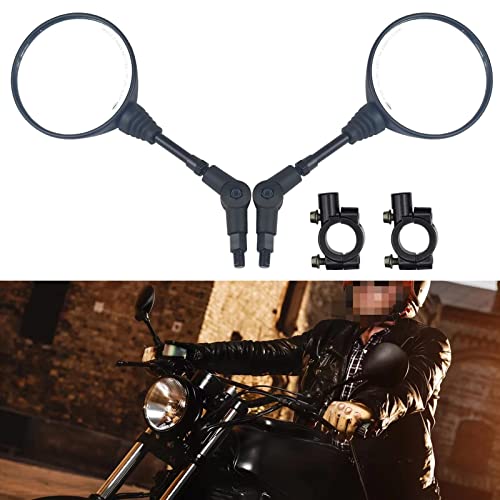 10mm Motorcycle Folding Round Rearview Mirrors P182737