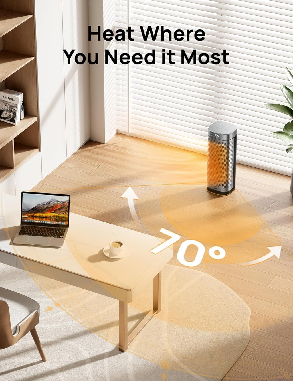 16 Inch Fast Heating Portable Ceramic Heater with Remote S656
