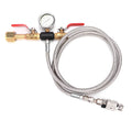 C O2 Filling Valve Dual Valve Connector CO2 Filling 1.8m Hose Adapter with Gauge for Sodastream U29064