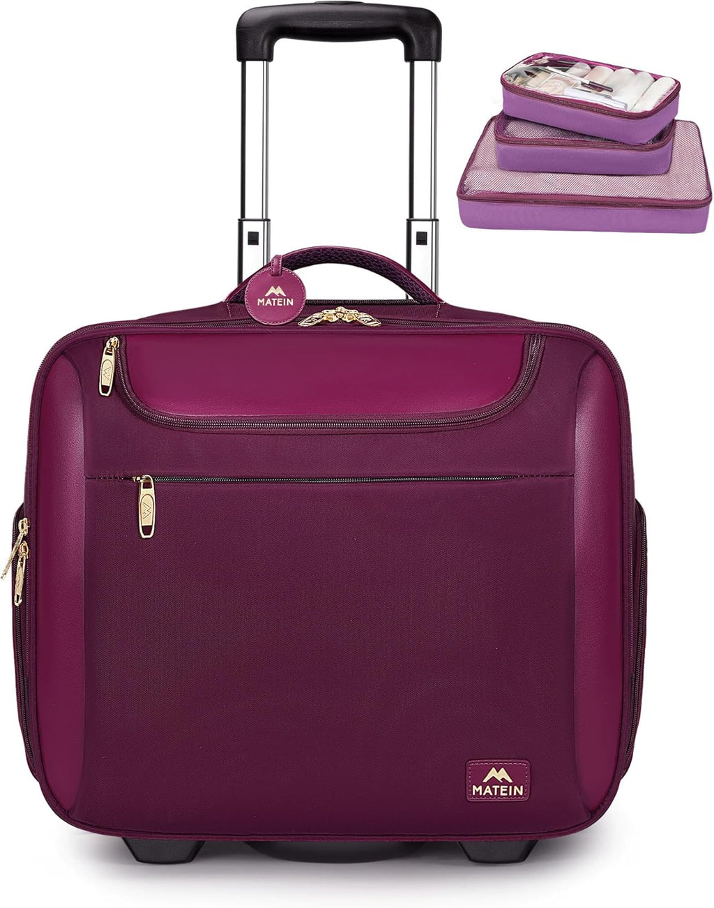 Large 17 Inch Purple Rolling Laptop Travel Bag with Wheels K814