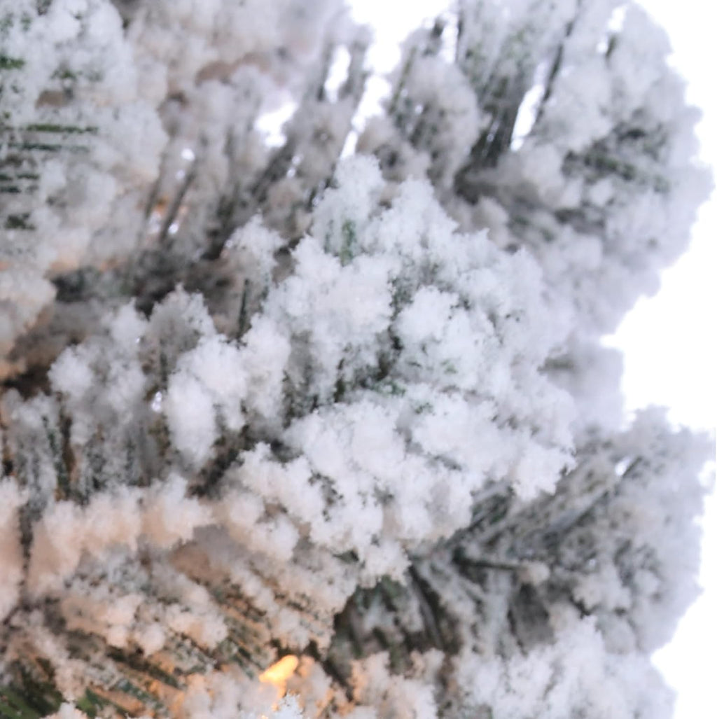 7 ft Pre Lit Clear Flocked Pine T164852