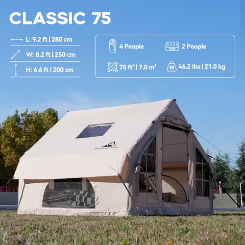 4-6 Person Waterproof Inflatable Camping Tent with Pump J11344