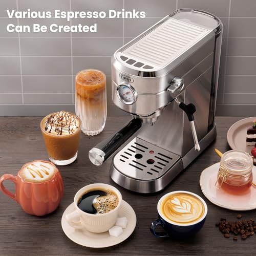 Beige Espresso Machine with Milk Frother W109650