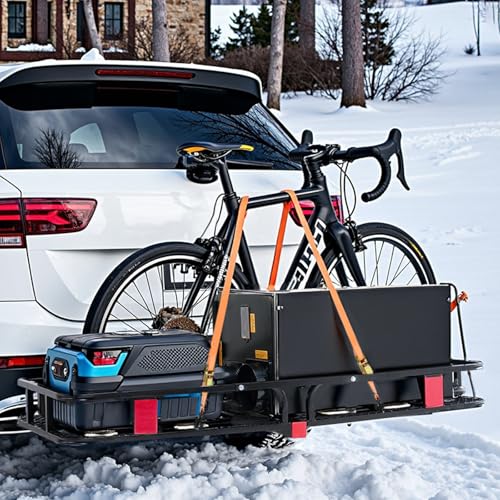 Folding Hitch Carrier 500lb Capacity Cargo Basket Waterproof Bag S60412