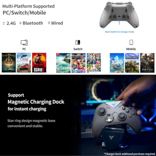 PC Controller with Hall Joystick and 6 Macros Buttons Q8125