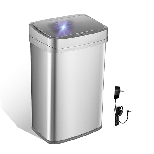 13 Gallon Stainless Steel Automatic Kitchen Trash Can F376