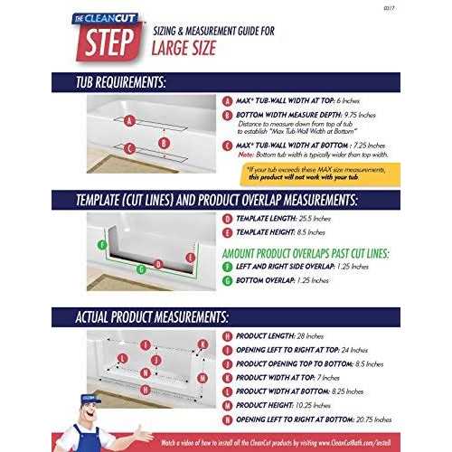 Wide White Step Bathtub Conversion Kit A870