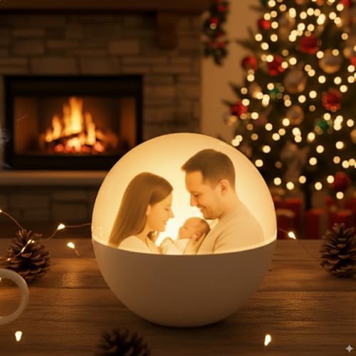 2.7" White 3D Crystal Ball Christmas Ornament S253521