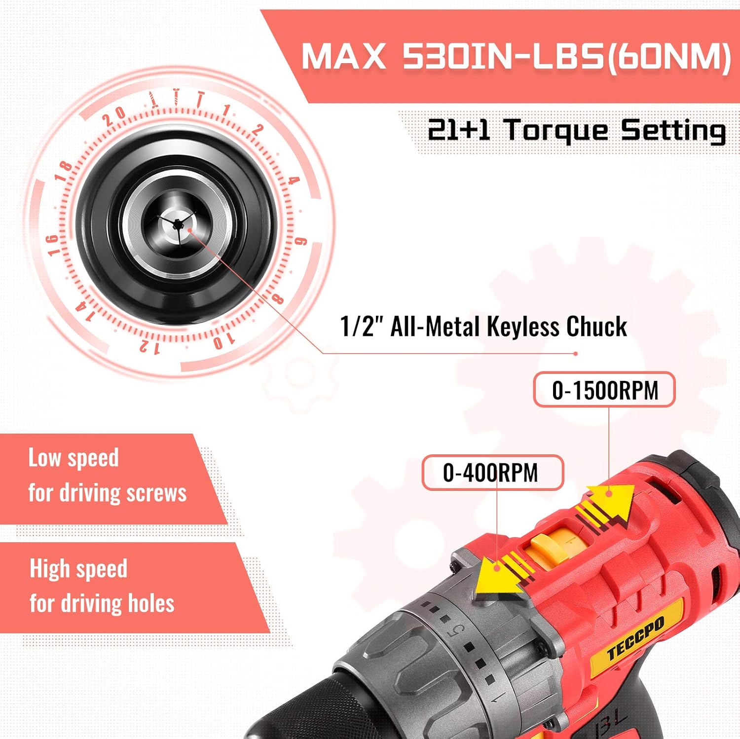 20V Brushless Cordless Drill Set with 2 Batteries and Case T8638