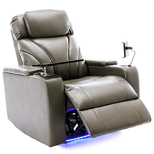 Grey PU Leather Power Recliner Sofa L968571