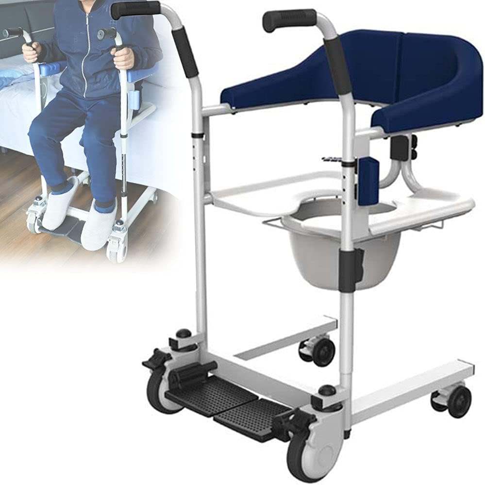 Brown Patient Moving Chair with Removable Cushion and Commode G59743