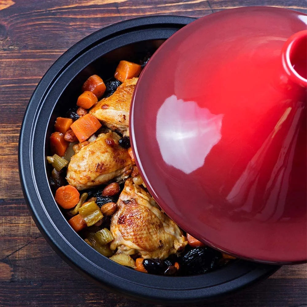 3.3 QT Enameled Cast Iron Tagine with Ceramic Lid F97649