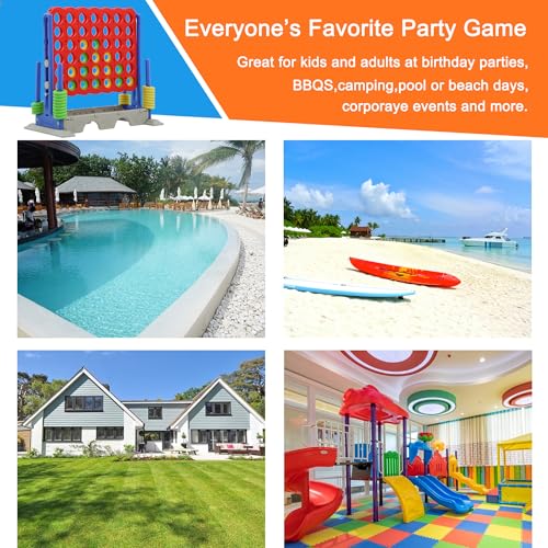 33 inch Giant 4 in a Row Outdoor Game, Blue/White I492