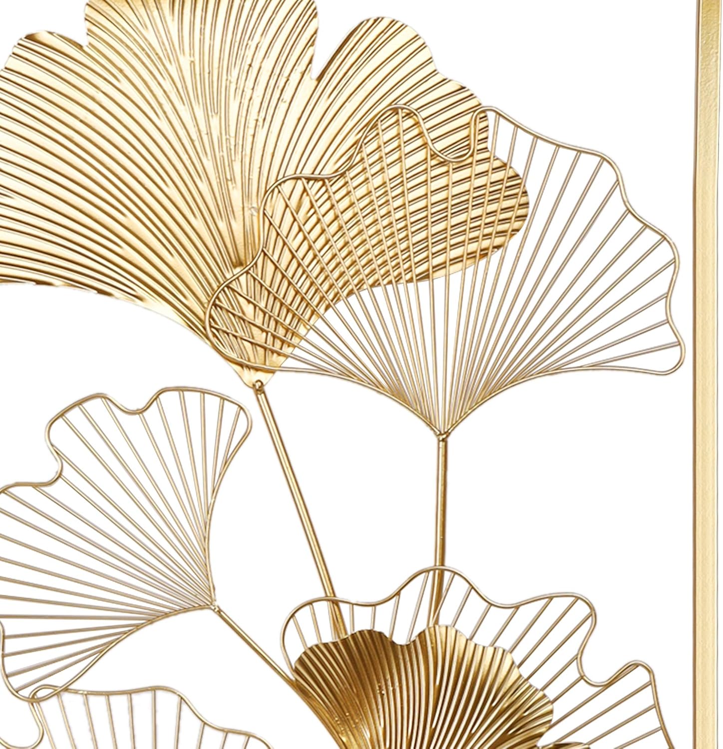 39" X 20" Golden Metal Ginkgo Leaf Wall Hanging Decor O3361