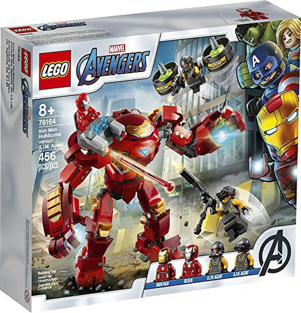 LEGO Marvel Avengers Iron Man Hulkbuster Versus A.I.M. Agent 76164, Interactive Brick-Build Playset with Minifigures (456 Pieces) Q3867