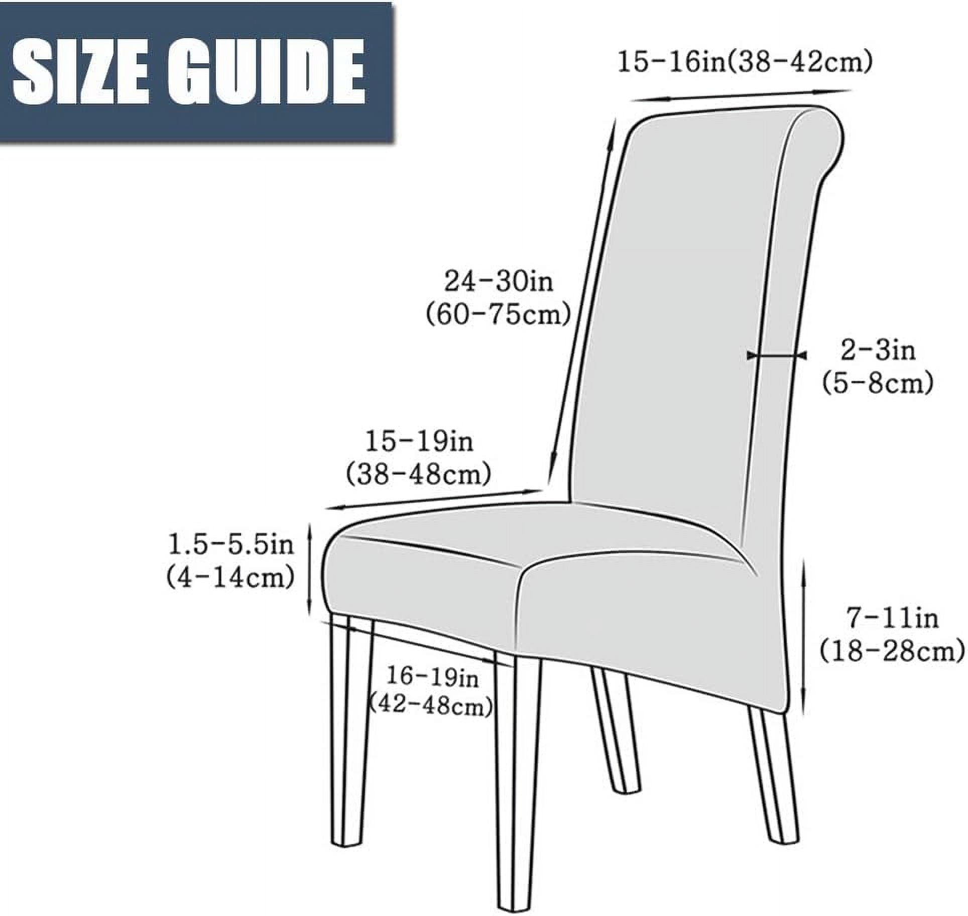 Black PU Leather XL Stretch Dining Chair Covers Set of 2 T61152