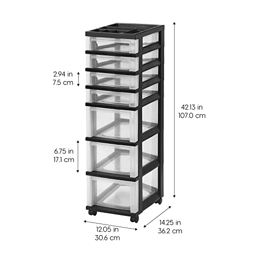 Black 10-Drawer Plastic Rolling Cart W627058