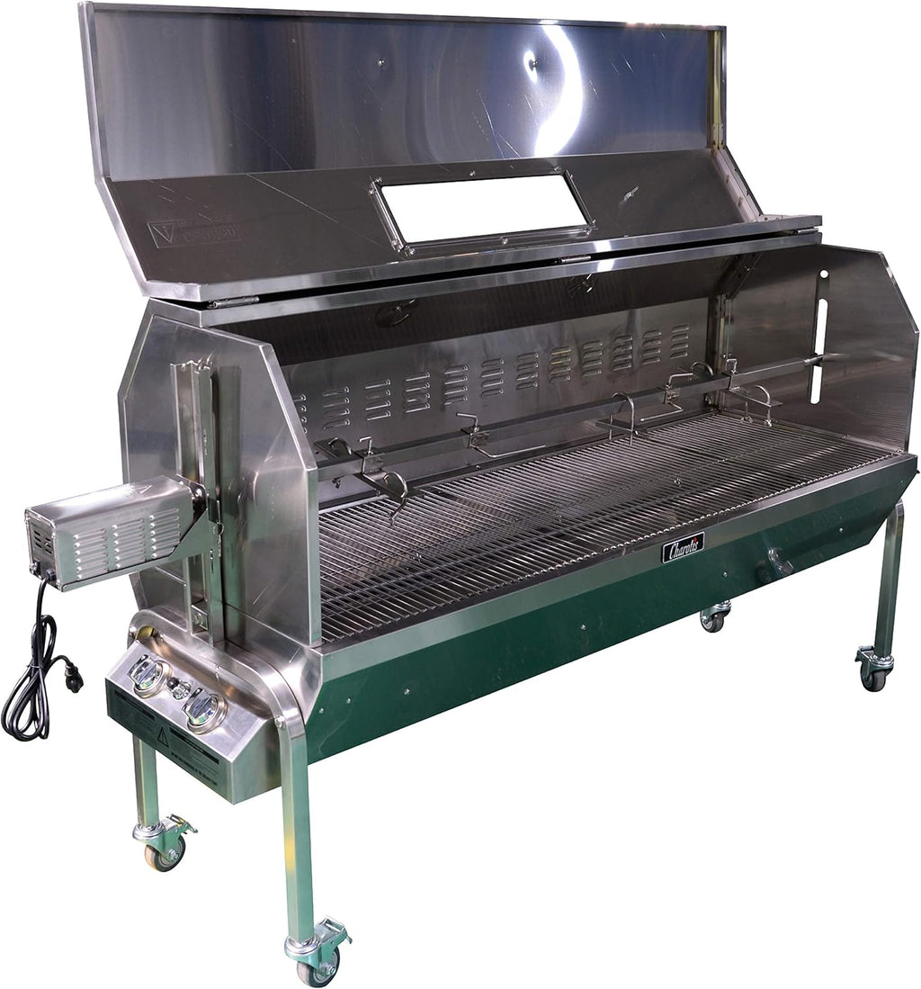 62" Propane Spit Roaster, 50W Motor, Stainless Steel BBQ Rotisserie Z84902