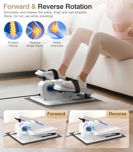 Under Desk Elliptical Machine, Electric Leg Exerciser with Remoter, 12 Manual Adjustable Speed and 3 Automatic Speed, Portable Seated Pedal Exerciser J9455