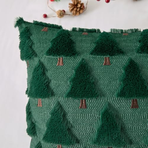Dark Green 18x18 Inch Set of 2 Plush Faux Fur Throw Pillow Covers Z84815