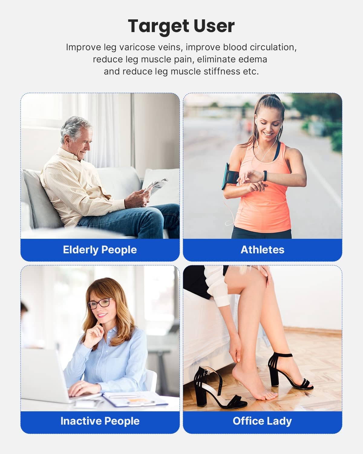 Leg Massager for Foot and Calf with 5 Modes 4 Intensities Z33673