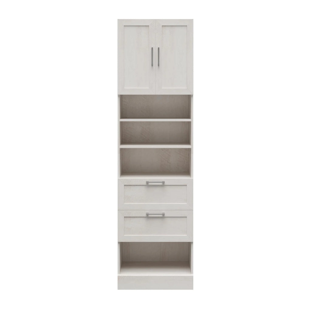2 Door 2 Drawer Modular Closet Unit, Ivory Oak I9717