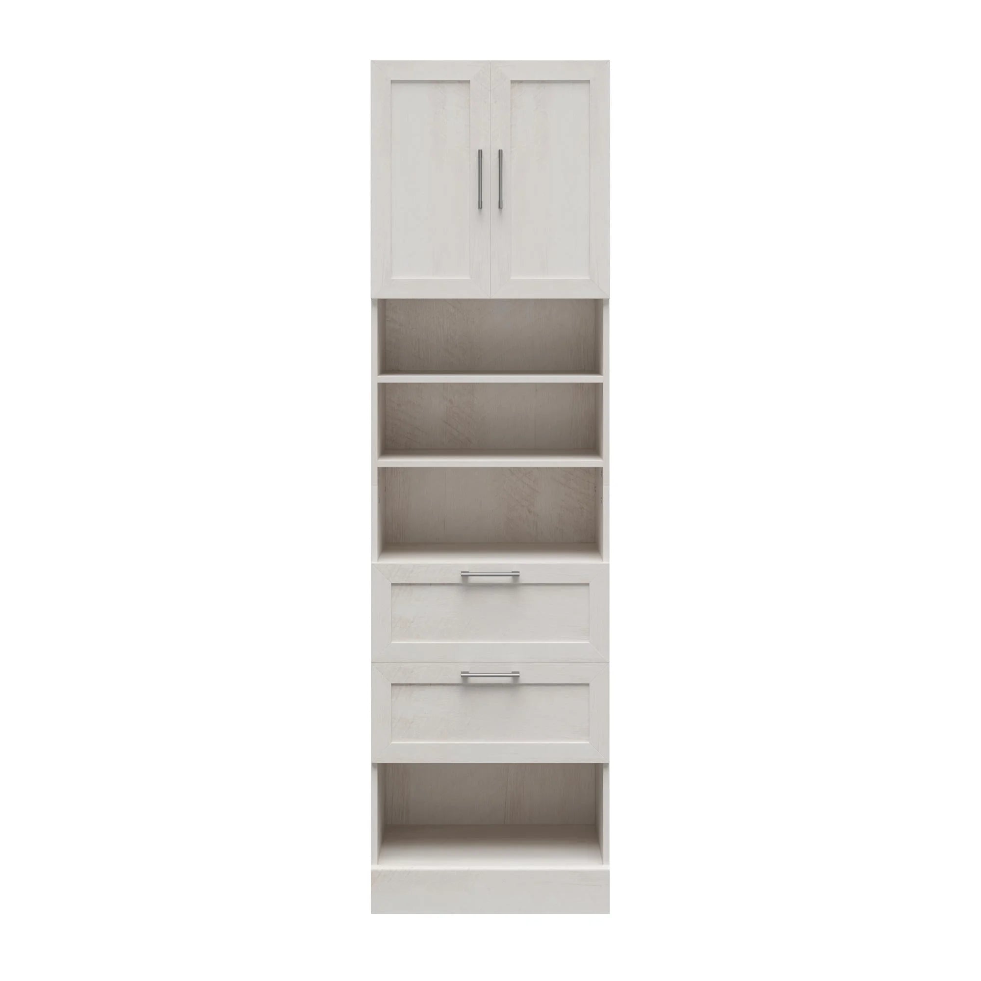 2 Door 2 Drawer Modular Closet Unit, Ivory Oak I9717