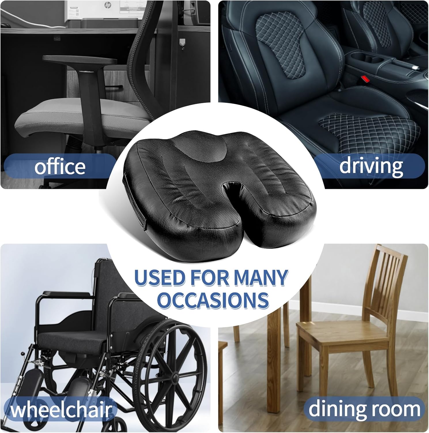 Firm Support Leather Seat Cushion for Sciatica W26524
