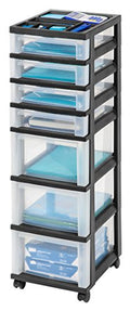 Black 10-Drawer Plastic Rolling Cart W627058