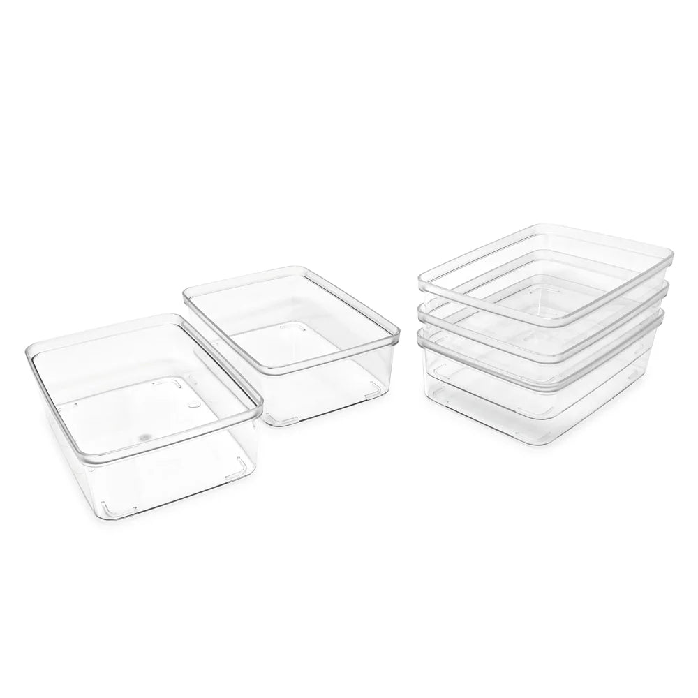 5-Pack Clear Plastic Storage Bins P7120