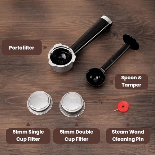 Beige Espresso Machine with Milk Frother W109650