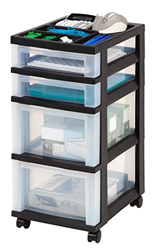 Black 10-Drawer Plastic Rolling Cart W627058