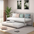 Silver Metal Twin Daybed with Trundle Z871989