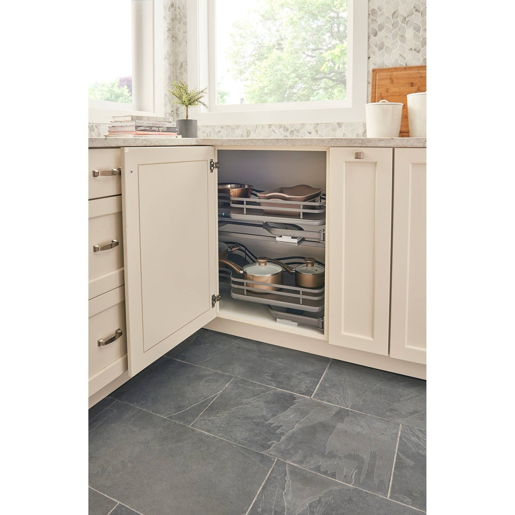 Gray Blind Corner Cabinet Organizer R405