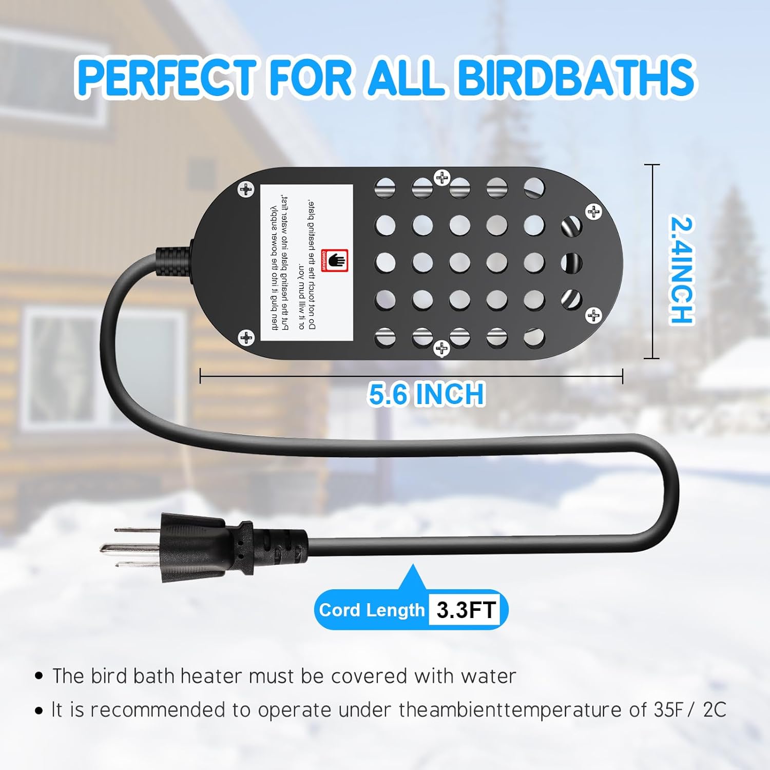 250W Thermostatically Controlled Chicken Waterer Heater I963008