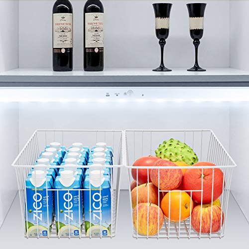 White Wire Freezer Organizer Baskets, Set of 6 H6834