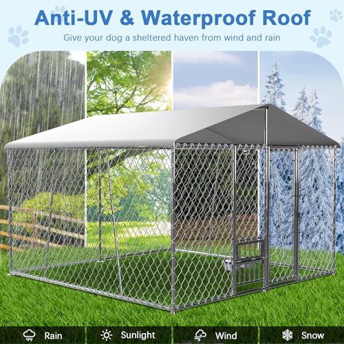 Large Outdoor Dog Kennel with Cover Q12272