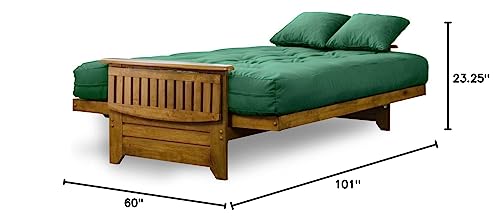 Queen Futon Frame with Drawers and Burgundy Mattress Set R877