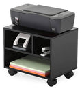 2 Tier Mobile Printer Stand with Wheels Wood Storage Cabinet X21684